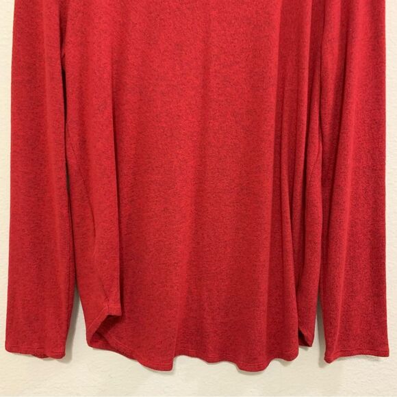 OLD NAVY SWEATER WOMEN’S LARGE RED SCOOP NECK KNIT POLYESTER SPANDEX. - Picture 4 of 11